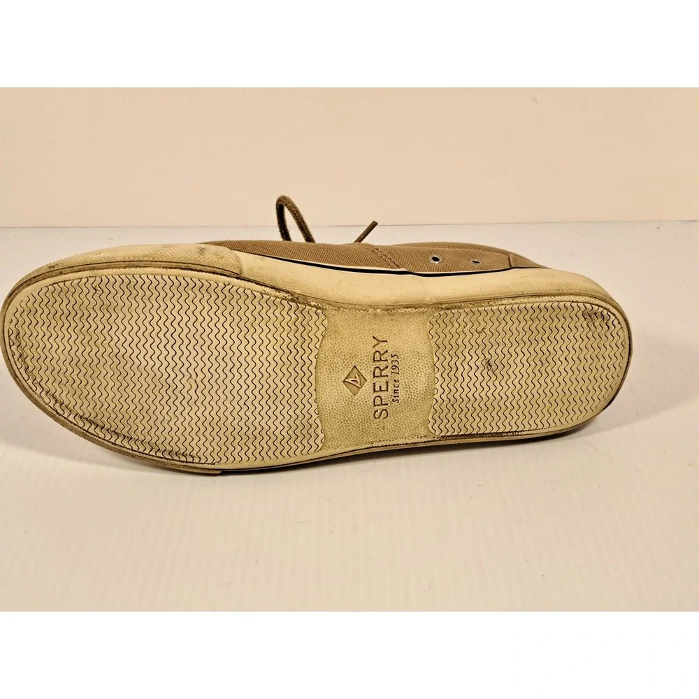 Sperry Top-Sider Striper II CVO Tan Canvas Sneakers Mens 13 STS21430 Khaki Shoe